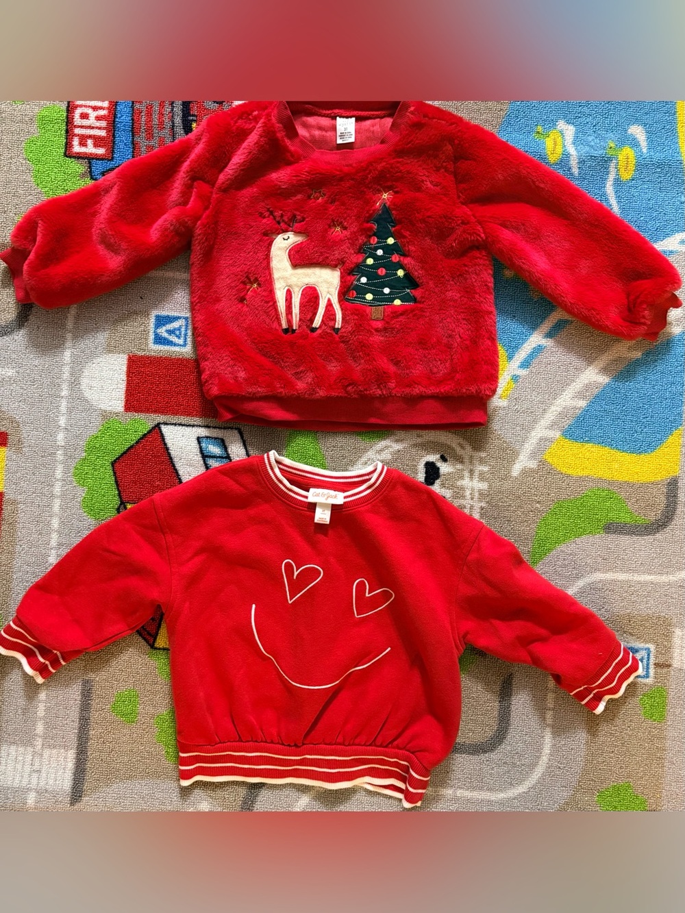 (2) Girls Red Sweaters Sizes 2T & 3T